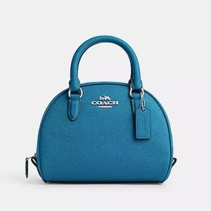 NWT!!  Coach Sydney Satchel - Electric Blue/Silver